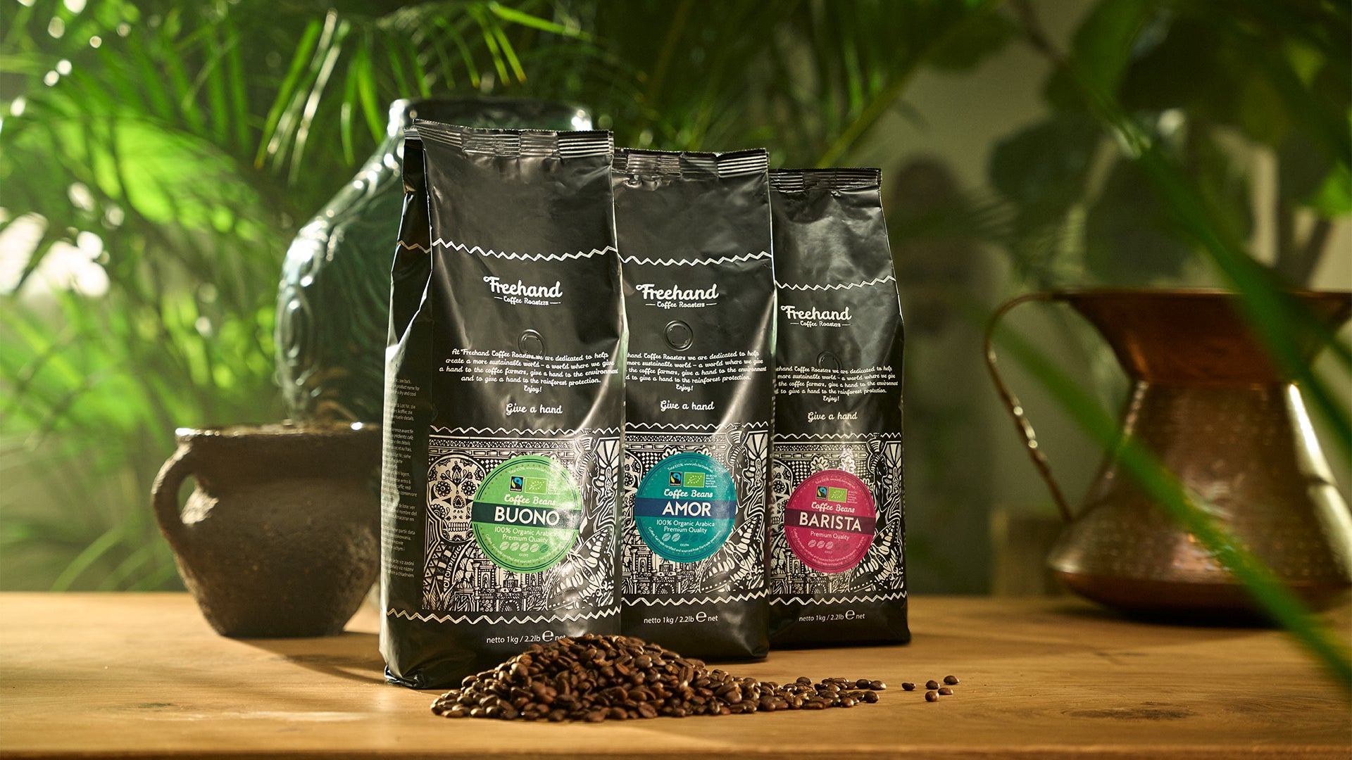 Kaffebønner Buono, Amor og Barista