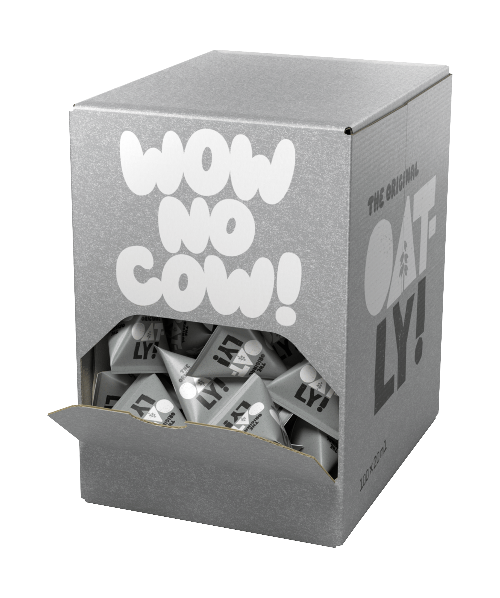 Kasse med Oatley havredrik pyramidebrikker