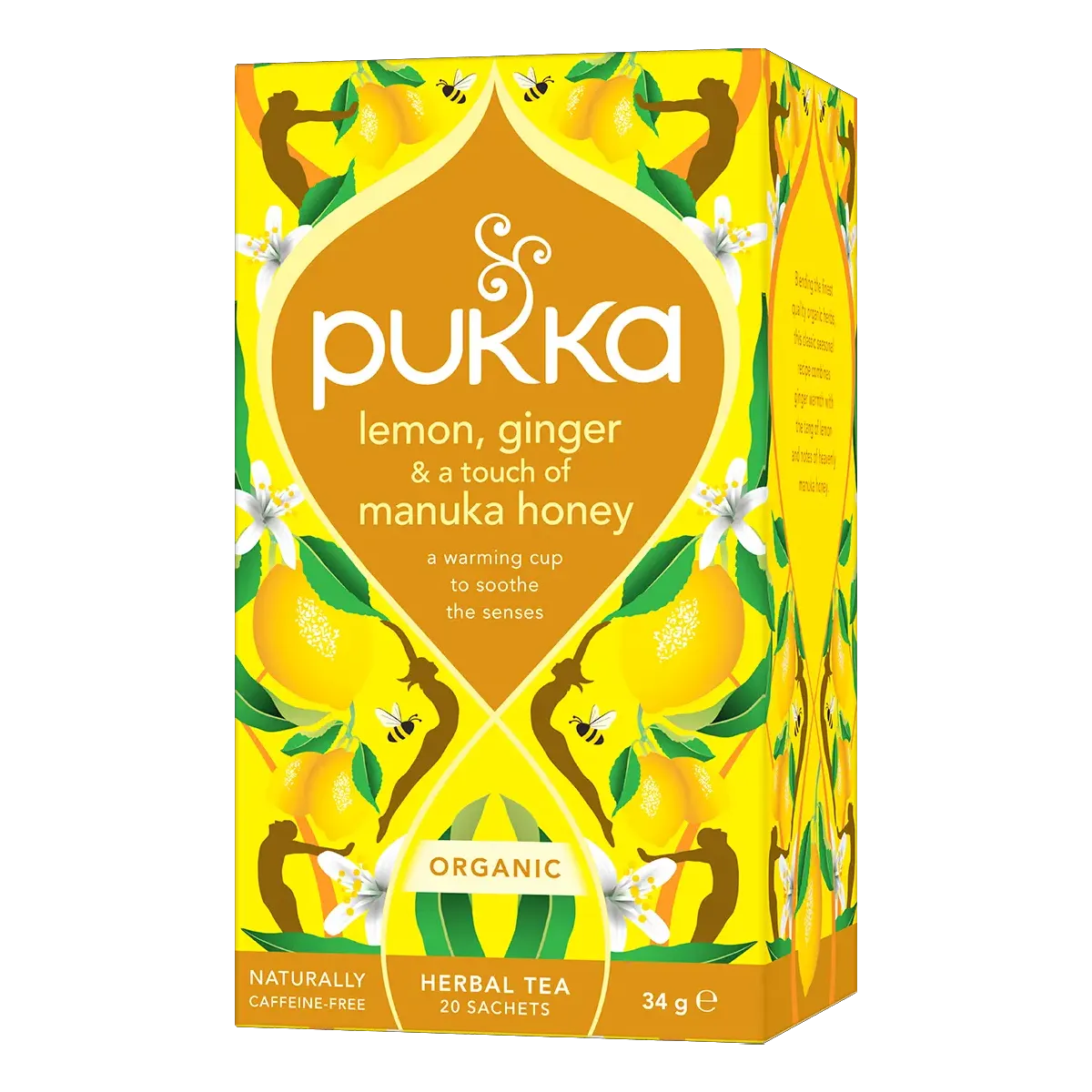 Pukka Lemon, Ginger og manuka honey Brev te