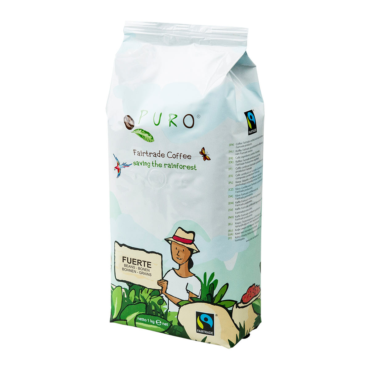 puro fuerte kaffebønner 1 kg