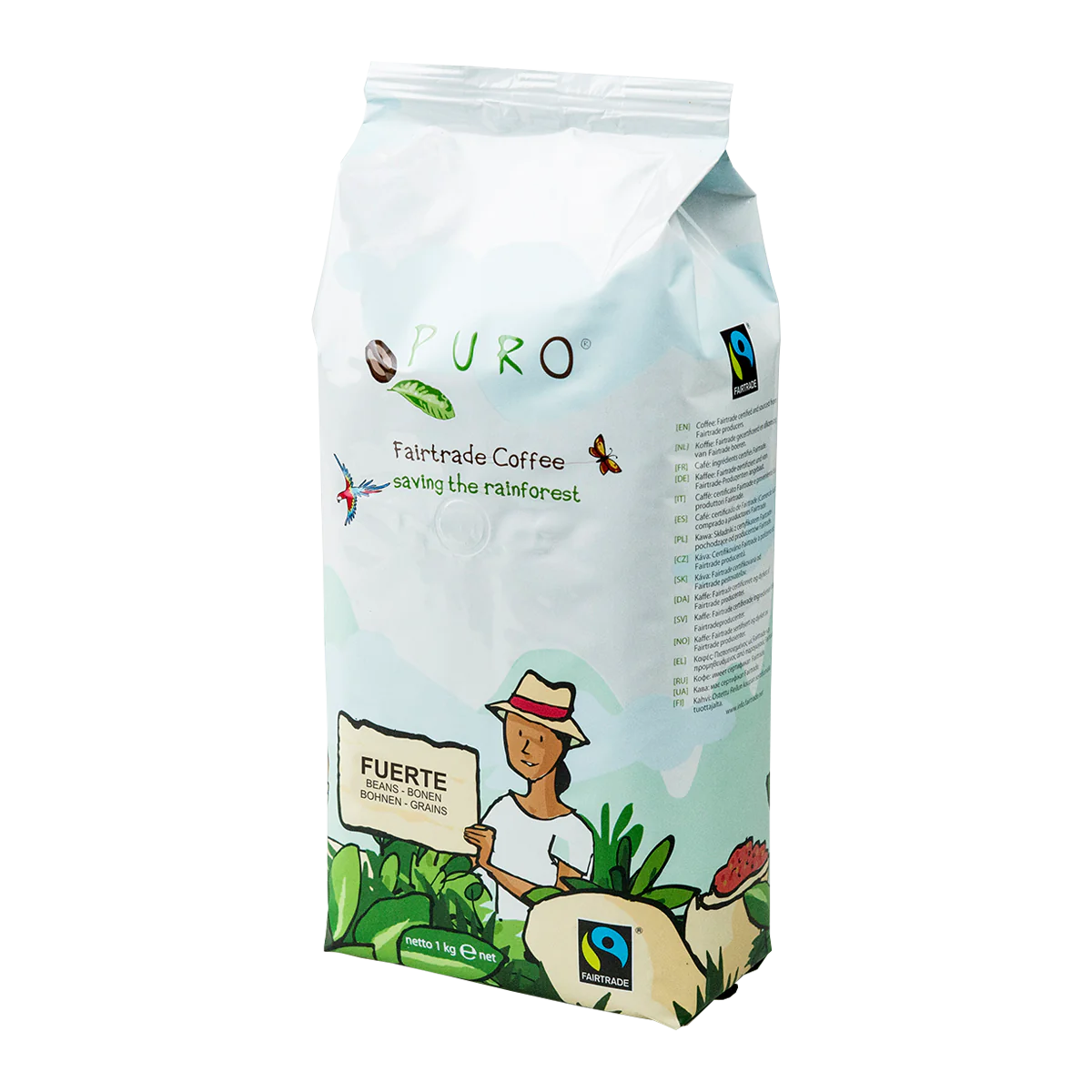 puro fuerte kaffebønner 1 kg