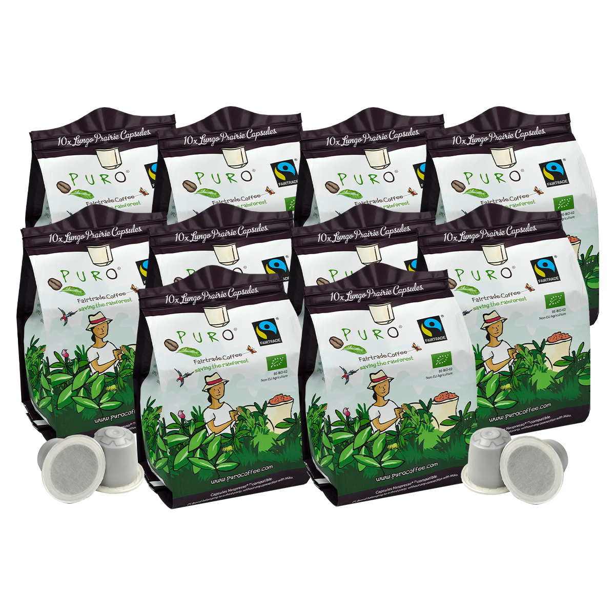 10 poser Puro Prairie kaffekapsler