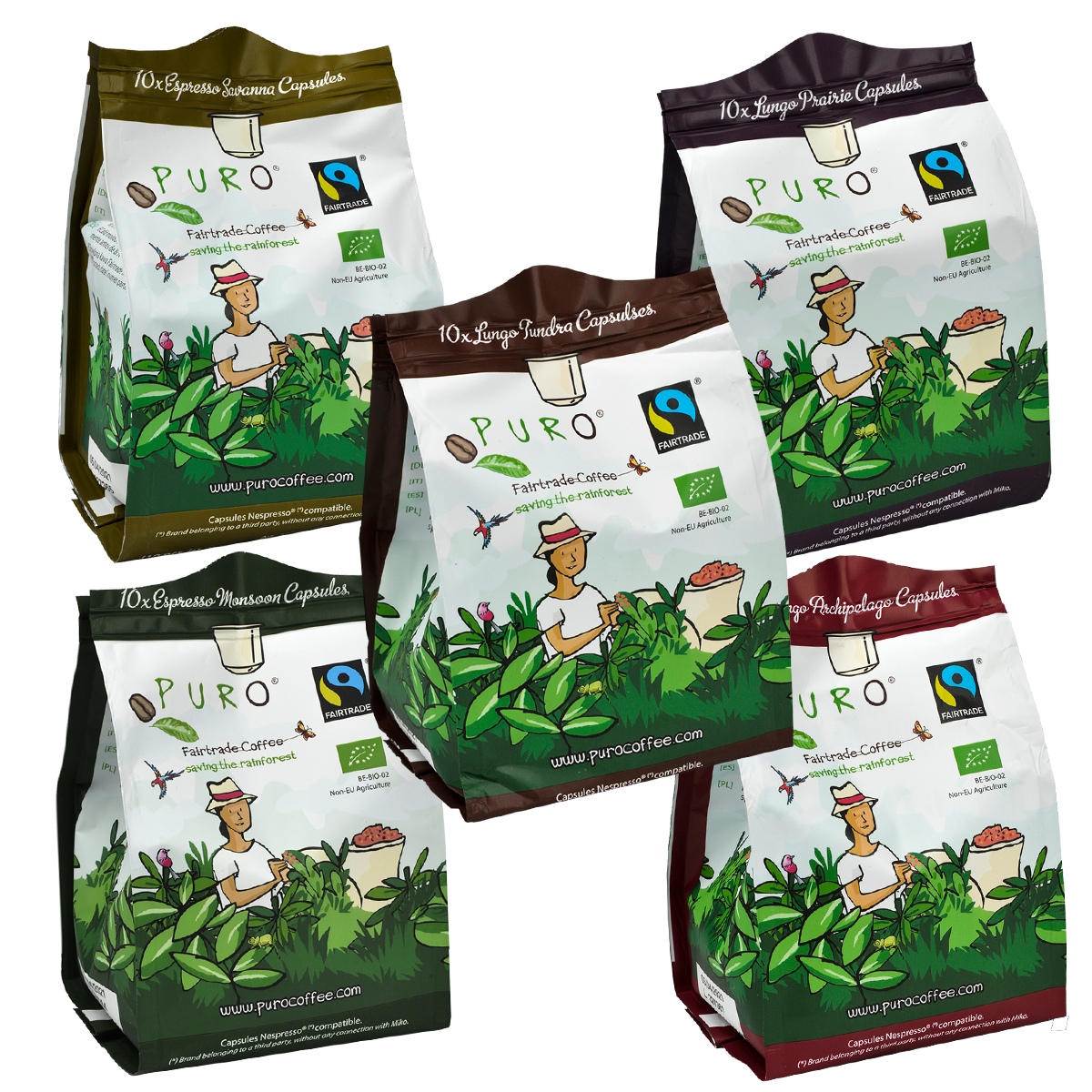 Puro kaffekapsler til Nespresso - smagskasse