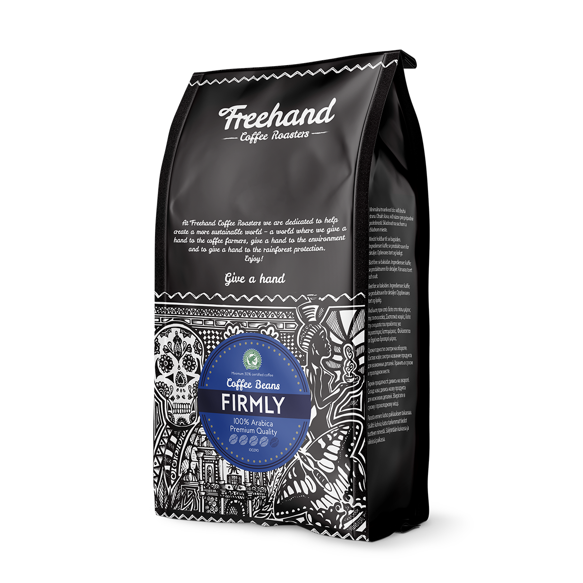 Pose med Freehand Firmly kaffebønner