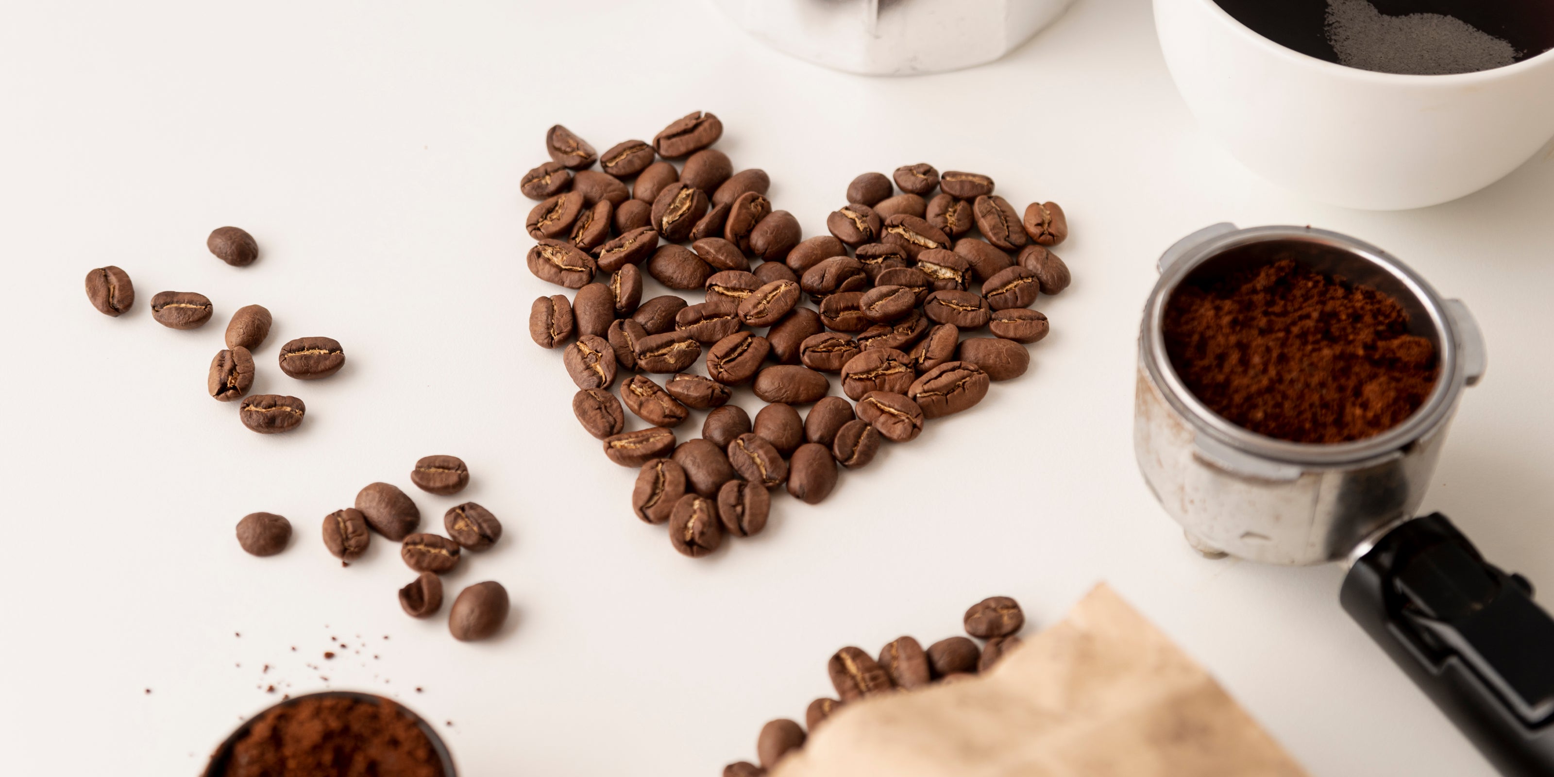 kaffebønner formet som et hjerte