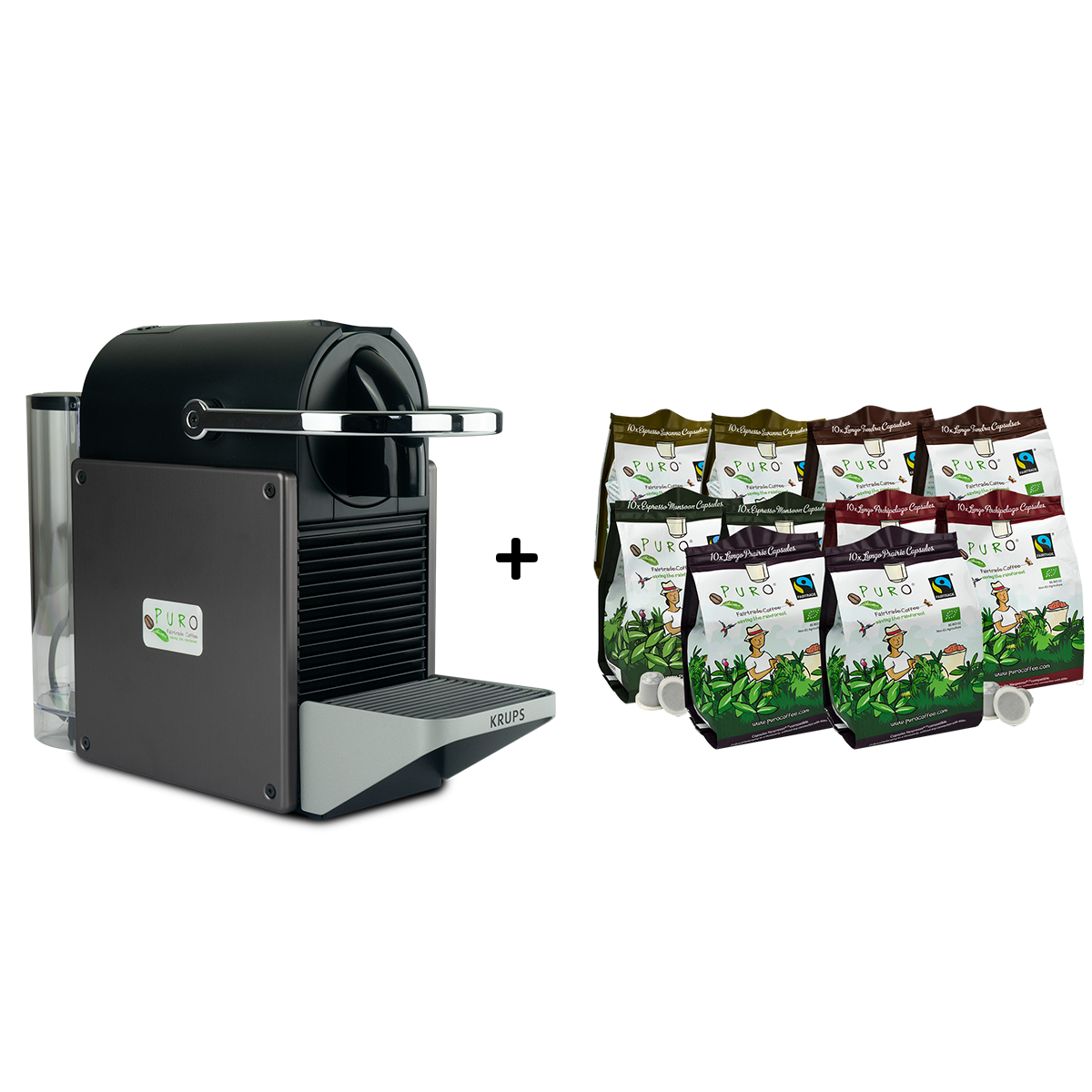 Kapselmaskine og 100 stk. kaffe kapsler
