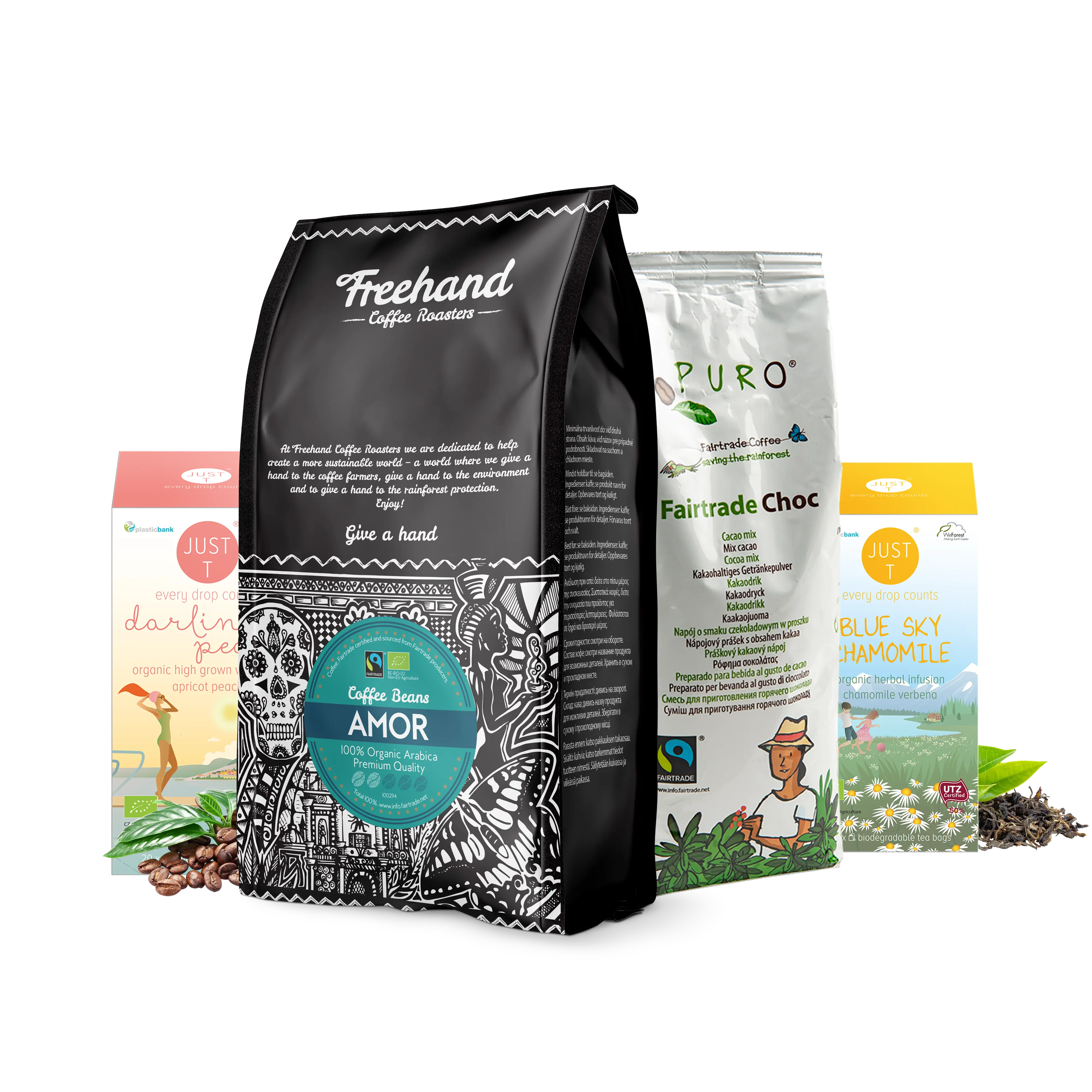 Allround smagskassen - Kaffebønner, Kakao & Te