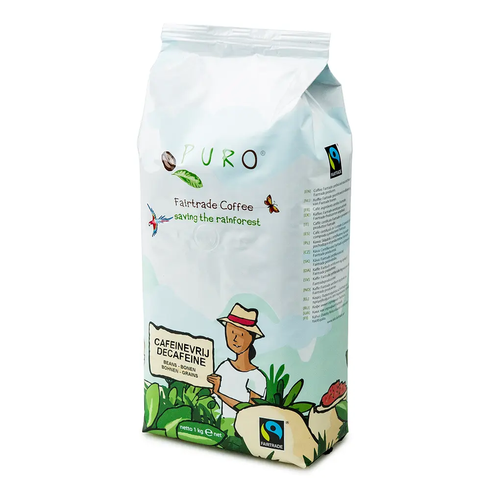 Puro Organic Koffeinfri Kaffebønner 1 kg.