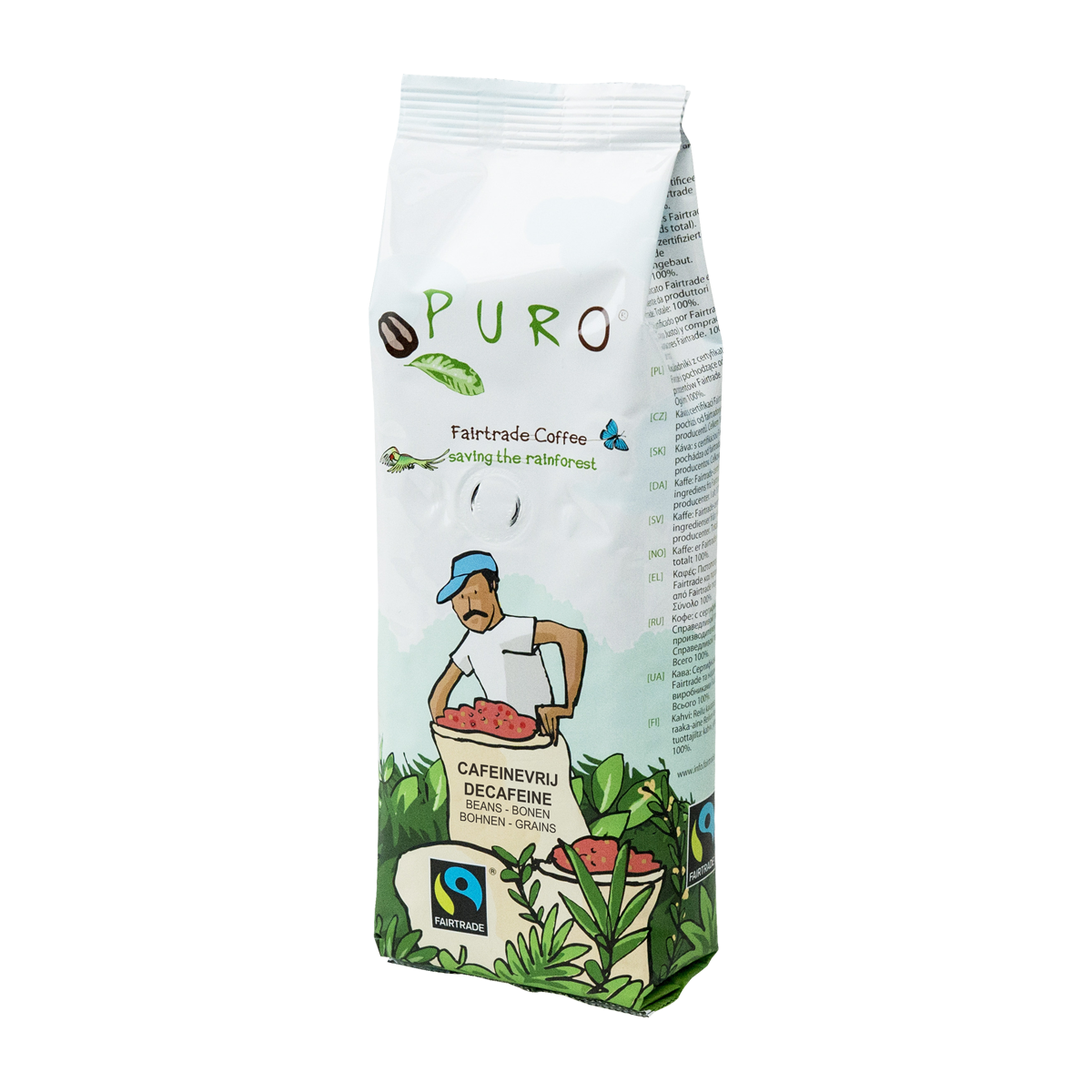 Puro Organic Koffeinfri Kaffebønner 250 g.