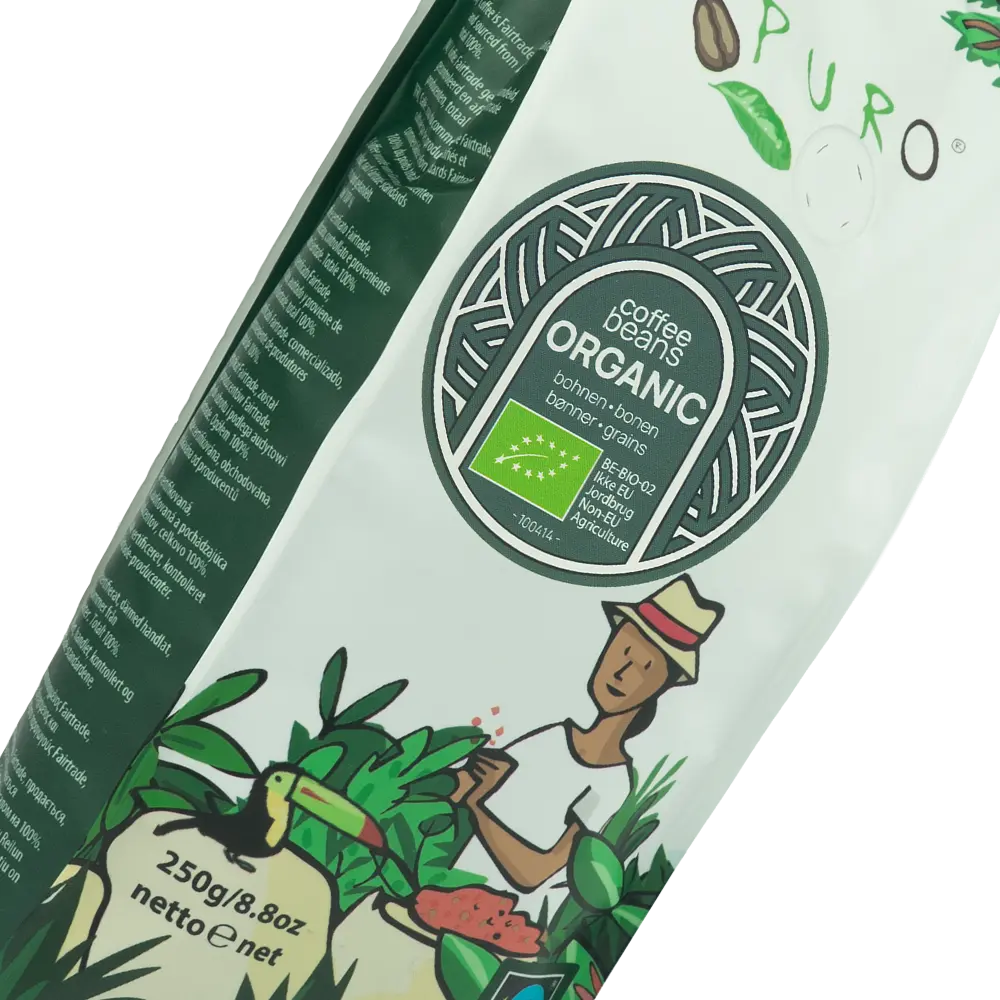 Puro Organic Kaffebønner 250 g.