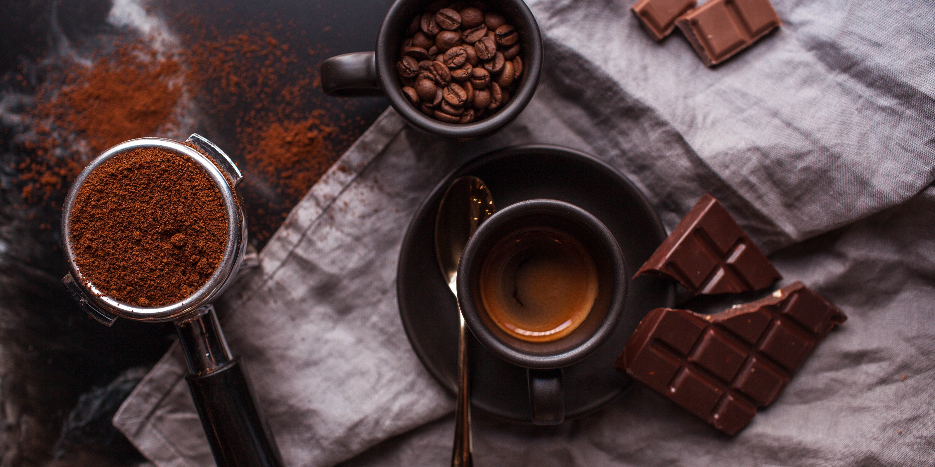 Tilbud header billeder af kaffe og chokolade